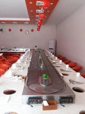 南京然熙达餐饮设备 不锈钢旋转小火锅与回转麻辣烫传送带解决方案